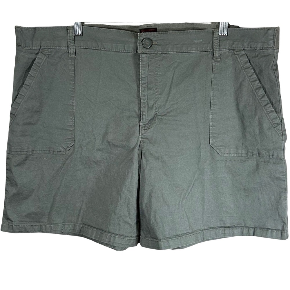Lee Womens Plus Size 22M Olive Green Cargo Utility Shorts Summer